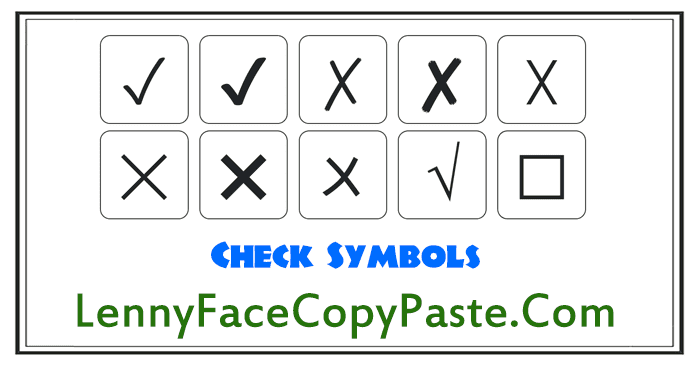 ASCII Code For Check Mark Symbol