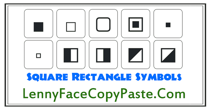 Square Rectangle Symbols